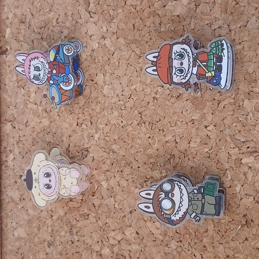Labubu Cute Animal Character Clips Set